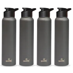Speedex Grey & Black 4 Pieces Leakproof Sipper Cap Stainless Steel Water Bottle 1L-image-8