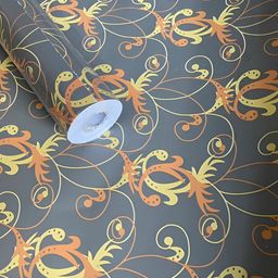 INDIAN ROYALS Brown & Yellow Printed Waterproof Self Adhesive Wallpaper-image-99