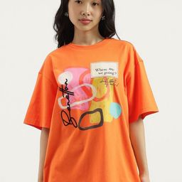 United Colors of Benetton Women Abstract Printed Round Neck Pure Cotton Oversized T-shirt-picture-15