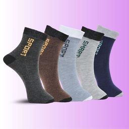 MJE Unisex Pack Of 5 Printed Anti-Odour Ankle-Length Socks-image-48
