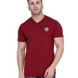 BEYOU FASHION V-Neck Short Sleeves Applique Slim Fit T-shirt-image-69