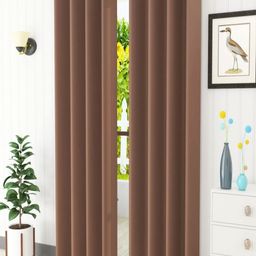 Aura Brown Set of 2 Black Out Long Door Curtain-18