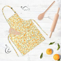 ArtzFolio Yellow & Orange Printed Cotton Apron-5