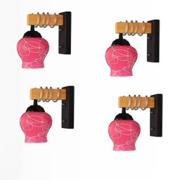 SOMIL Pink Glass Cylinder Printed Wall Lamps-image-79
