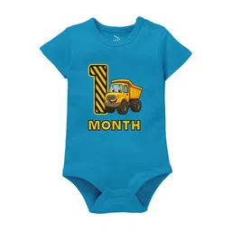Zeezeezoo Kids 1 Month Birthday Construction Printed Pure Cotton Bodysuit-image-48
