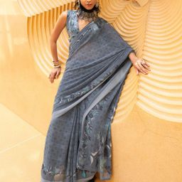 Anouk Floral Printed Bagru Saree-picture-8
