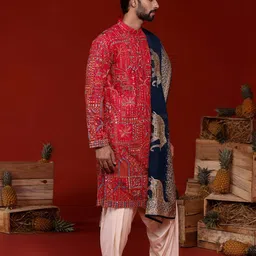 KALPRAAG Men Ethnic Motifs Embroidered Regular Sequinned Kurta with Patiala & With Dupatta image 2