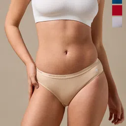 URBAN ADVENTURE Pack Of 4 Anti Microbial Bikini Briefs 4UAW-005(RED-LAG-GRY-SKIN)-image-45