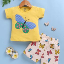 Toonyport Girls Printed Round Neck Pure Cotton Top With Shorts-picture-39