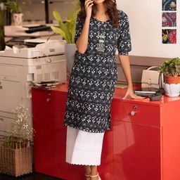 Anouk Rustic Women Pack of 4 Floral Printed Daily Straight Kurtas-image-57