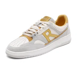 RARE RABBIT Men VOLGA Grey Perforations Leather Sneakers-15