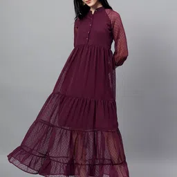 Bright Nex Puff Sleeve Fit & Flare Maxi Dress-picture-16