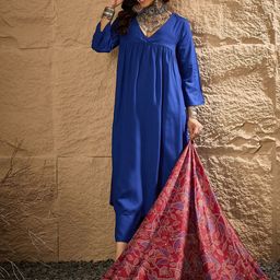 InWeave A-Line Kurta With Palazzo & Dupatta-25