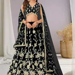 F Plus Fashion Net Semi-Stitched Lehenga Choli-image-24