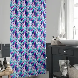 ArtzFolio Sea Green and Pink Geometric Printed Waterproof Shower Curtain image 4