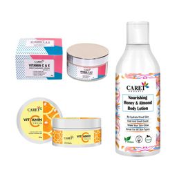 CARET ORGANIC Radiance Cream Vitamin C Cream & Honey & Almond Body Lotion Combo-54