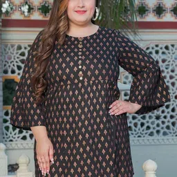 IKRASS Women Plus Size Ethnic Printed A-Line Kurti-picture-47