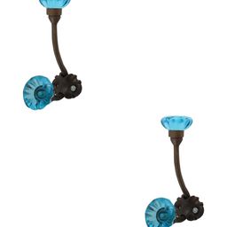 IndianShelf Blue & Black 2 Pieces Textured Glass Wall Hooks-image-76