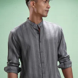 HIGHLANDER Men Comfort Opaque Striped Casual Shirt-picture-5
