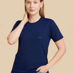 Dzant Women Bio Finish Solid Round Neck Cotton T-shirt-image-47