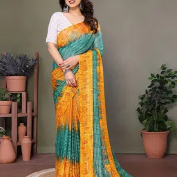 VILLAGIUS Striped Pure Georgette Saree-36