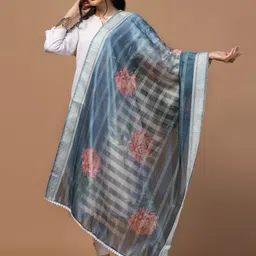 Kaizen TEXO FAB Ethnic Motifs Printed Organza Dupatta image 1