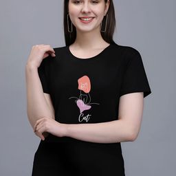 Moda Rapido Women Graphic Printed Round Neck Cotton T-shirt-picture-14