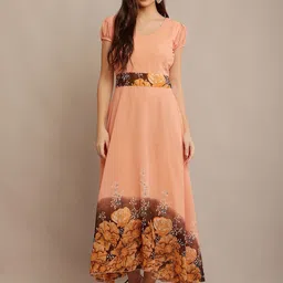 Raabta Fashion Floral Printed Georgette Maxi Dress-image-25