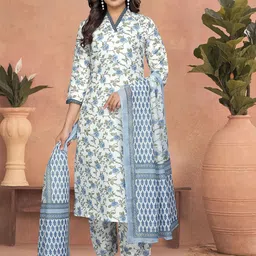 Divyadham Textiles Women Paisley Printed Regular Thread Work Kurti with Pyjamas & With Dupatta-picture-19