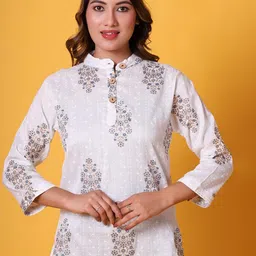 69 FASHION STREET Women Ethnic Motif Printed Embroidered Top-2
