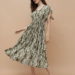Colour Me by Melange Women Floral Print A-Line Midi Dress-picture-31