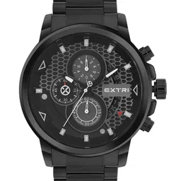 EXTRI Men Embellished Dial & Stainless Steel Bracelet Style Straps Analogue Watch X6079-D-23