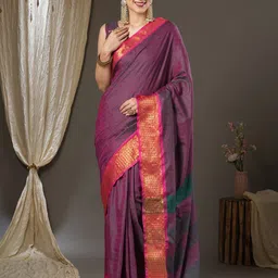 KALINI Woven Design Zari Taant Saree-picture-53