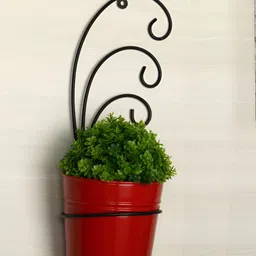 Homspurts Red & Black Bucket Wall Planter-image-22