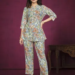 all about you Printed Top With Trouser Co-Ords-28