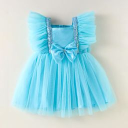 Mark & Mia Infant Girls Bow Applique Embellished Frill Sleeves Frock Style Bodysuit-image-63