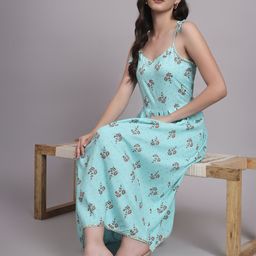 Jaipur Kurti Women Shoulder Straps Fit and Flare Midi Dress-picture-5