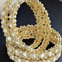 T4 JEWELS Kundan Bangles ( 4 Pieces)-image-86