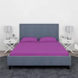 DREAM WEAVERZ Purple 260 TC King Bedsheet with 2 Pillow Covers 2.35 m x 2.55 m-image-94