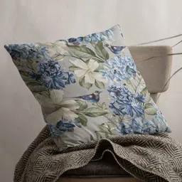 THEYAYACAFE Grey & Blue Floral Velvet Square Cushion Covers-image-66