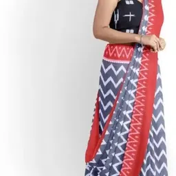 KIAARON Ethnic Motifs Linen Blend Block Print Saree-17