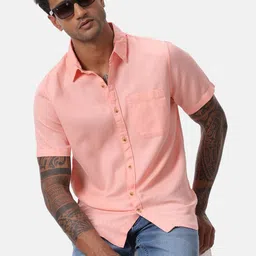 WROGN Men Custom Spread Collar Solid Cotton Casual Shirt-image-42