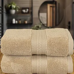 Myntra Elegant Homes 2-Pcs Beige 600 GSM Pure Cotton Soft Hand Towels-image-31