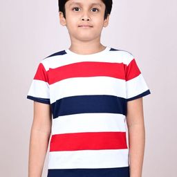 YOUMAA Boys Cotton Striped Regular Fit T-shirt-12