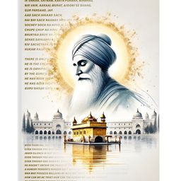 Art Street White & Grey Guru Nanak Dev Ji Religious Canvas Wall Art image 3