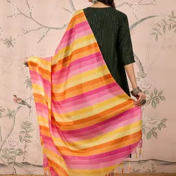 InWeave Women Printed Regular Kurta with Palazzos & With Dupatta image 5