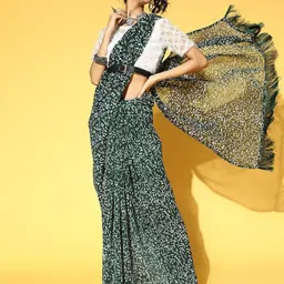 KAVINDI Floral Printed Pure Georgette Saree-44