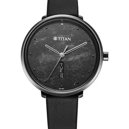 Titan Women Brass Printed Dial & Leather Straps Analogue Watch 2763QL01-50