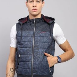 Monte Carlo Men Hooded Abstract Printed Casual Padded Jacket-picture-5