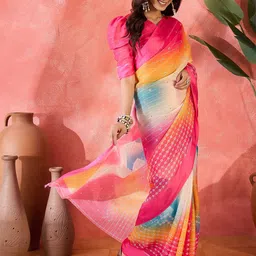 Sangria Geometric Printed Saree With Blouse Piece-picture-5
